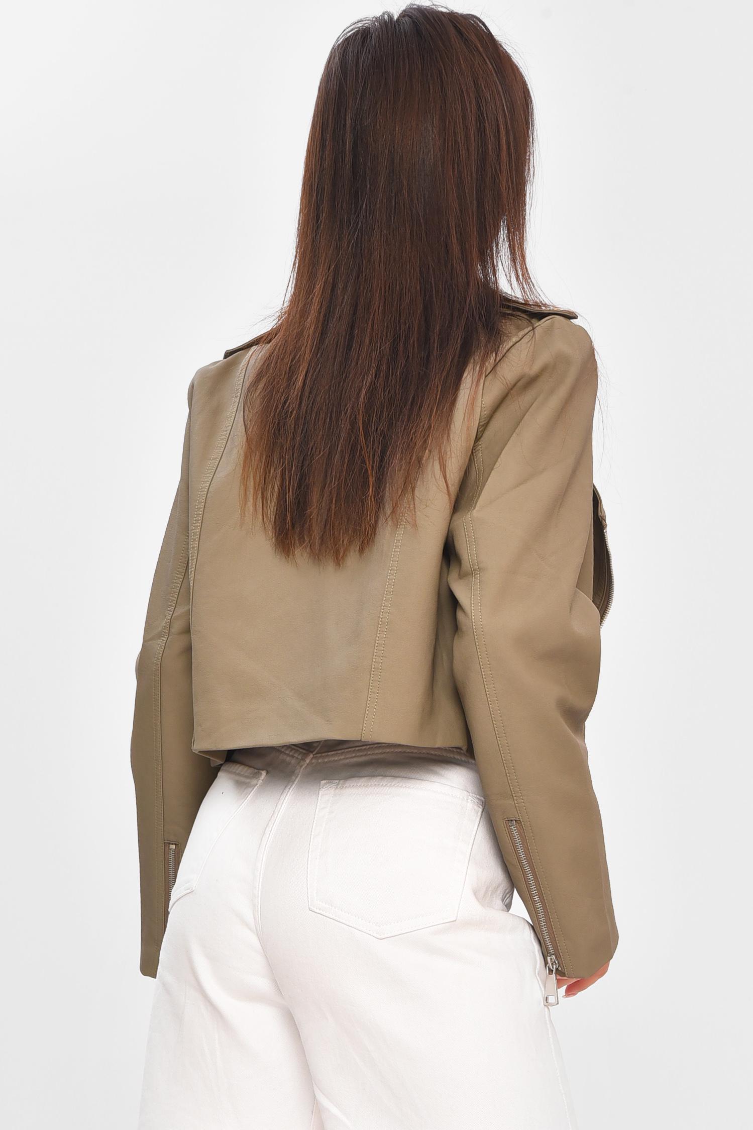 Куртка жіноча з еко шкіри L Темно-сірий (205017) - фото 3 Куртка жіноча з еко шкіри L Темно-сірий (205017) - фото 3