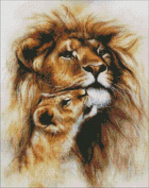 Алмазная мозаика Идейка Львиная нежность 40x50 см (Id-AMO7202)