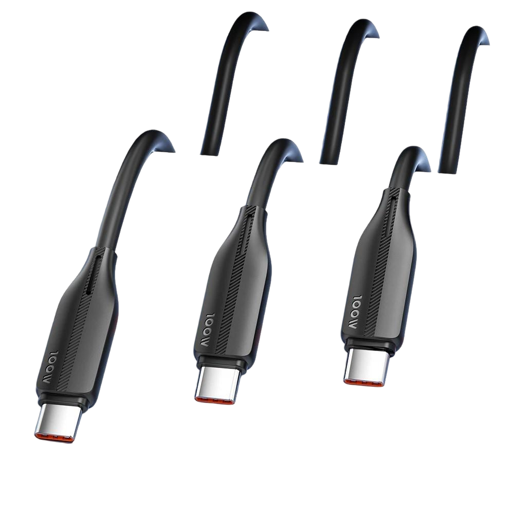 Набір кабелів Toocki 100w USB A-Type C 0 25/1/2 м 3 шт. Чорний (TQ-X39AC3BLK)