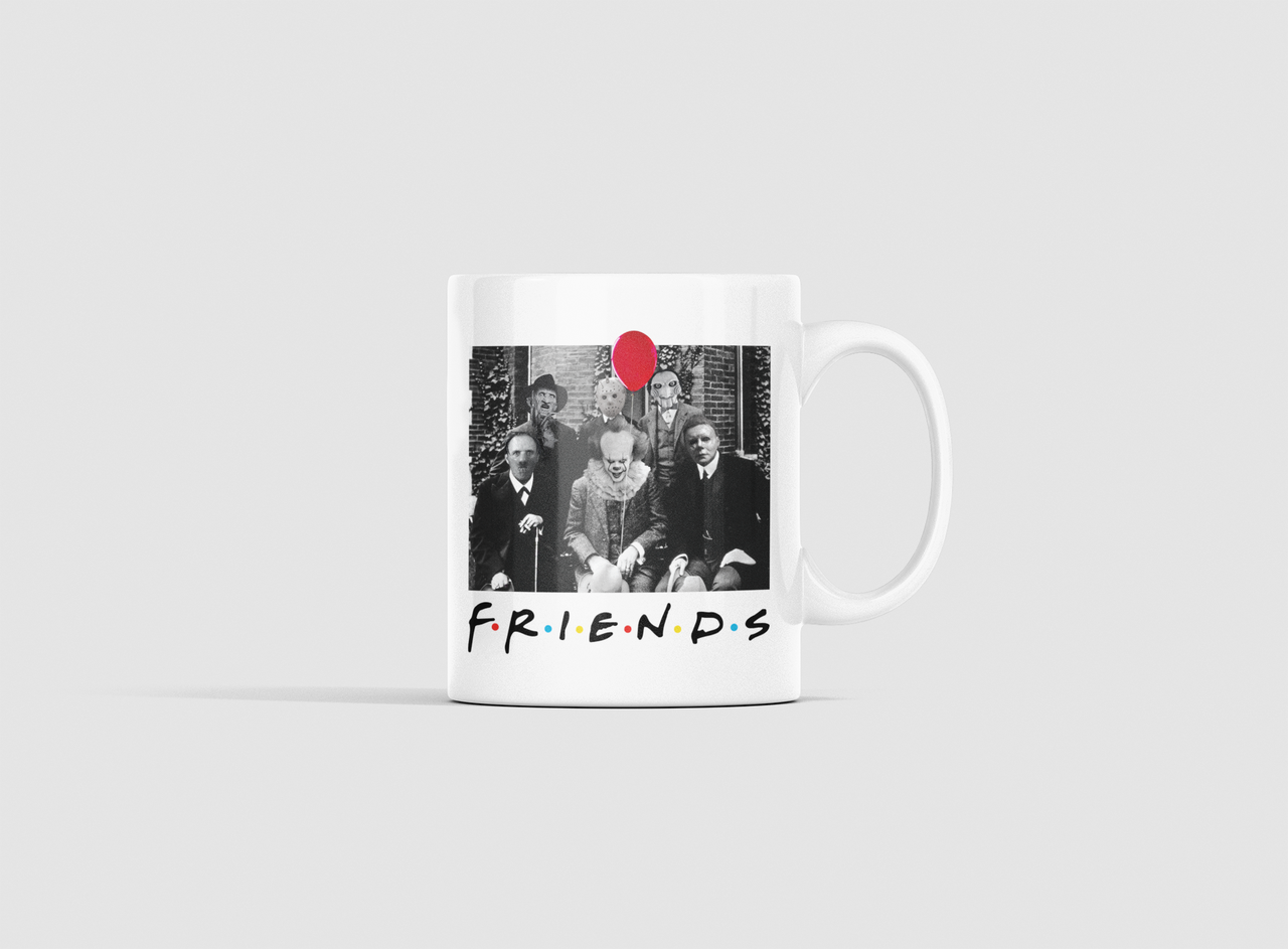 Чашка керамическая с принтом "Friends Друзья" Хэллоуин 330 мл Белый