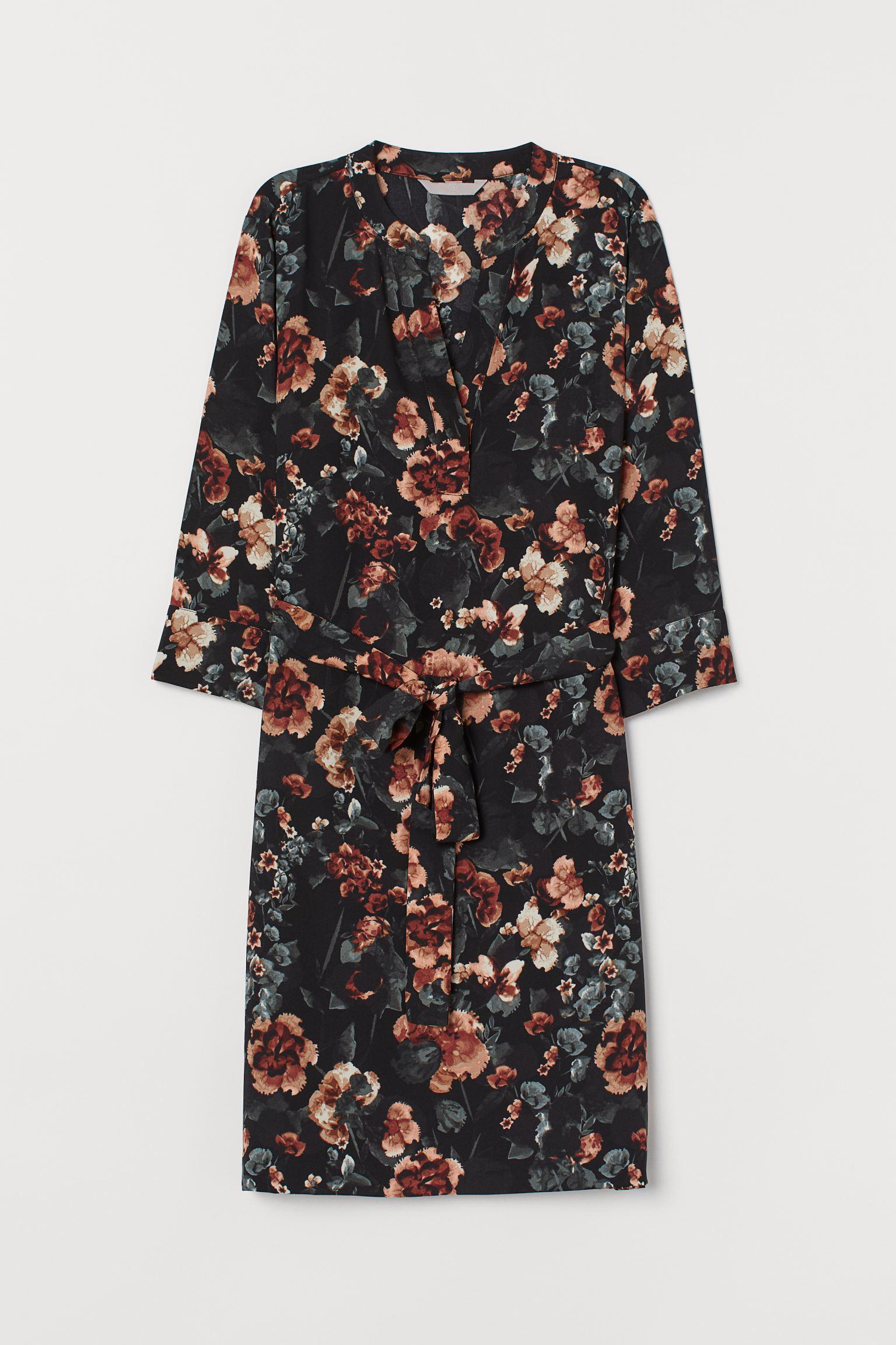 Платье H&M Цветы р. 36 Черный (1112803993)