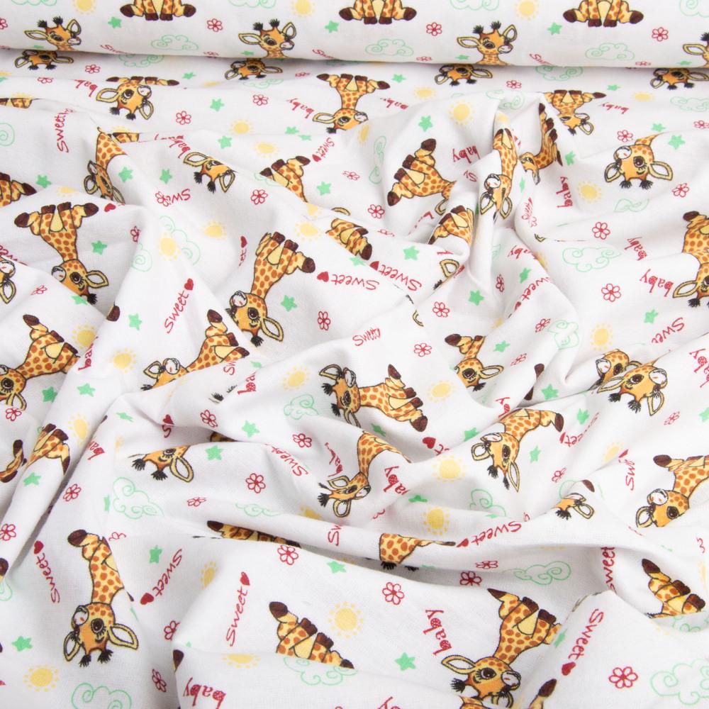 Ткань фланель хлопок для постельного белья детская 155 гр/м2 180 см (27008)