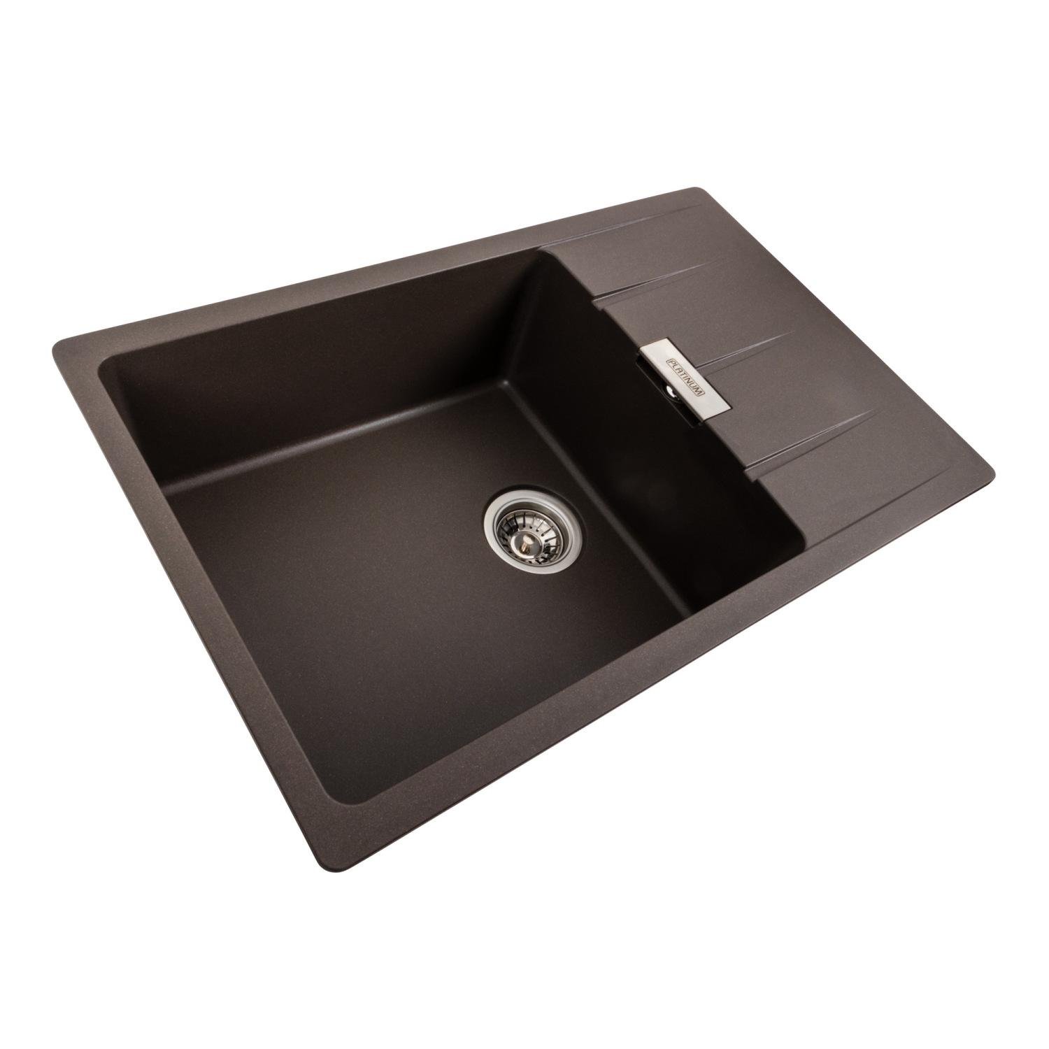 Мийка кухонна Platinum PLS-A39671 гранітна прямокутна 780x500 мм Коричневий (25961507) - фото 2 Мийка кухонна Platinum PLS-A39671 гранітна прямокутна 780x500 мм Коричневий (25961507) - фото 2