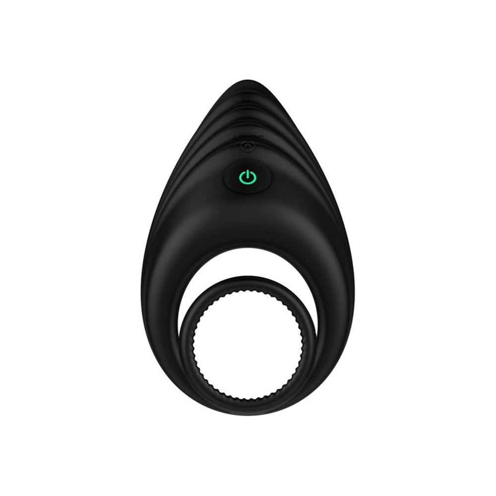Эрекционное виброкольцо двойное Nexus Enhance Vibrating Cock and Ball Ring 10,5 см Черный (41067)