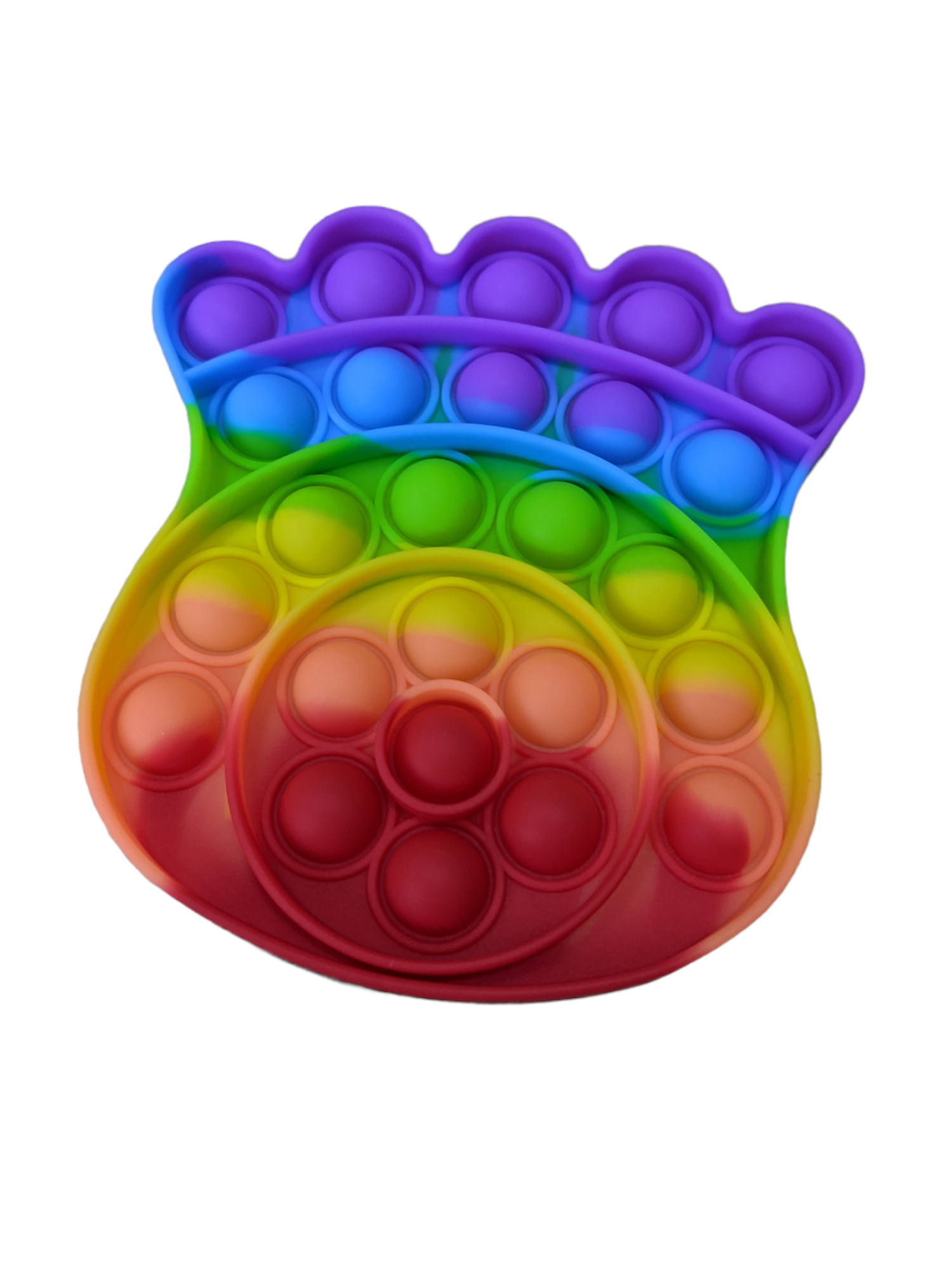 Сенсорная силиконовая игрушка пупырка антистресс Pop It фиджет Нога радужная