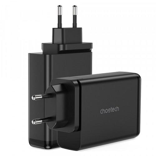 Сетевое зарядное устройство Choetech 4xUSB 140W GaN 2хUSB-C/2хUSB-A Черный (PD6005-EU-BK) - фото 2