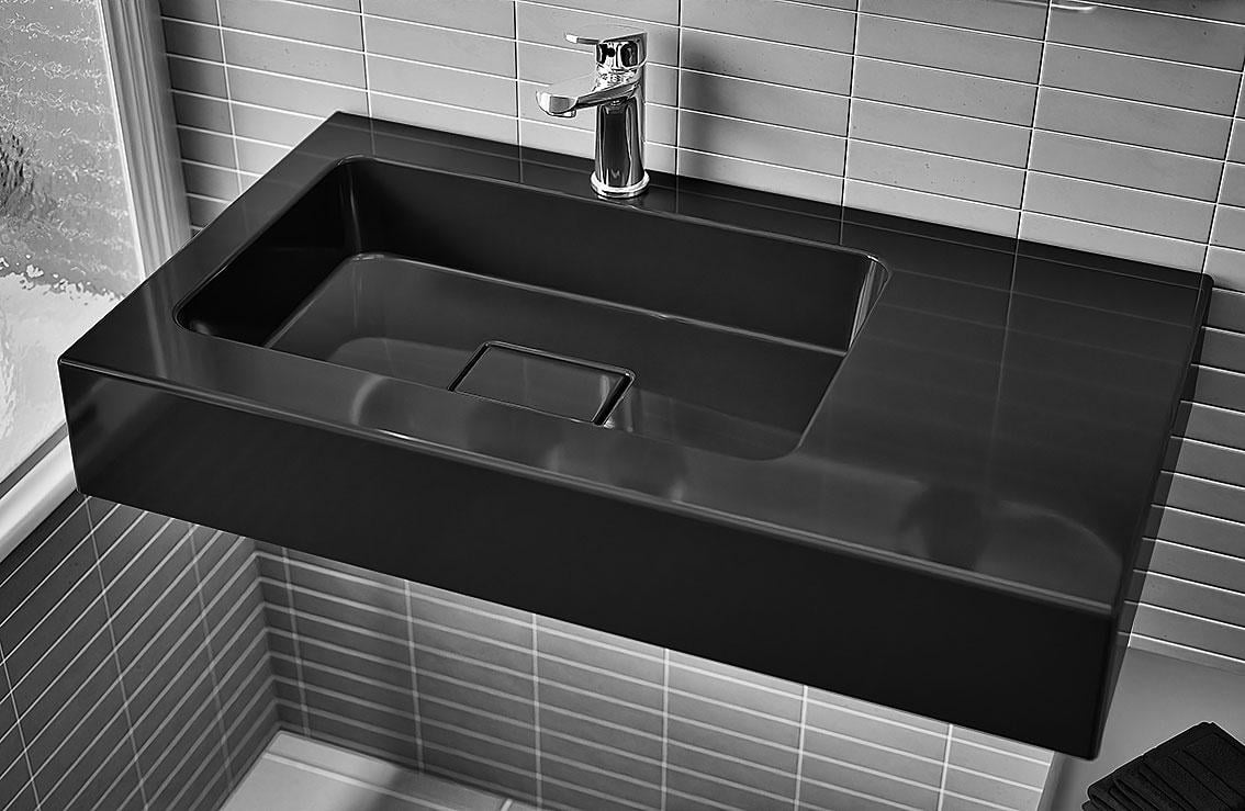 Умывальник подвесной Luxor Mono R Black (712)