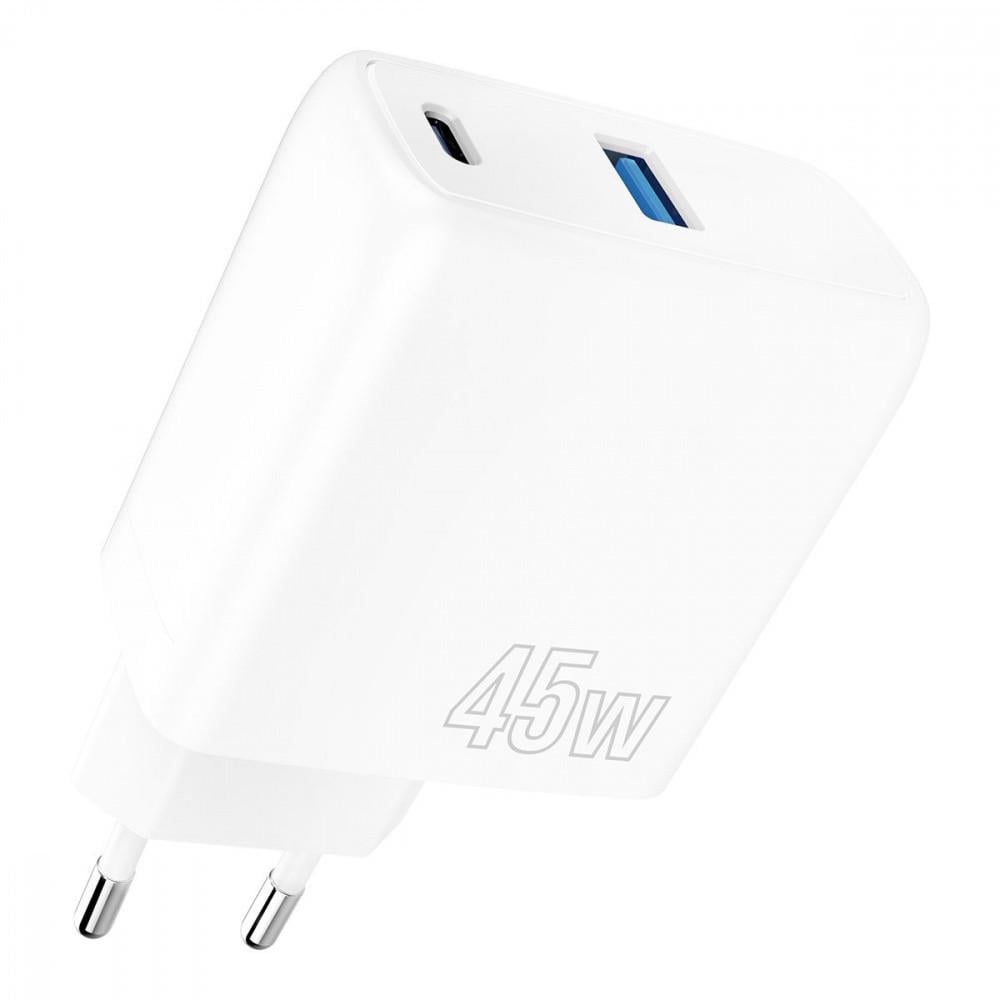 Зарядний пристрій 45 W /Type-C/USB White