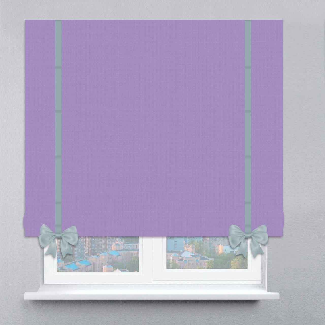 Римская штора с цепочным карнизом рогожка Dimout с лентой и бантом 290х170 см Сиреневый