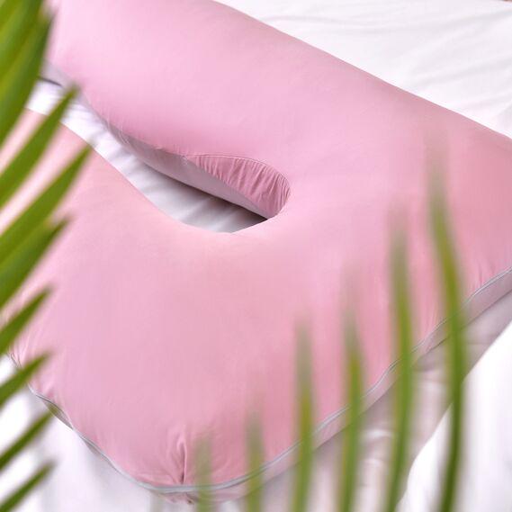 Подушка IDEIA U-shape для вагітних і реабілітації з наволочкою на блискавці Пудрова/Світло-сірий - фото 7 Подушка IDEIA U-shape для вагітних і реабілітації з наволочкою на блискавці Пудрова/Світло-сірий - фото 7