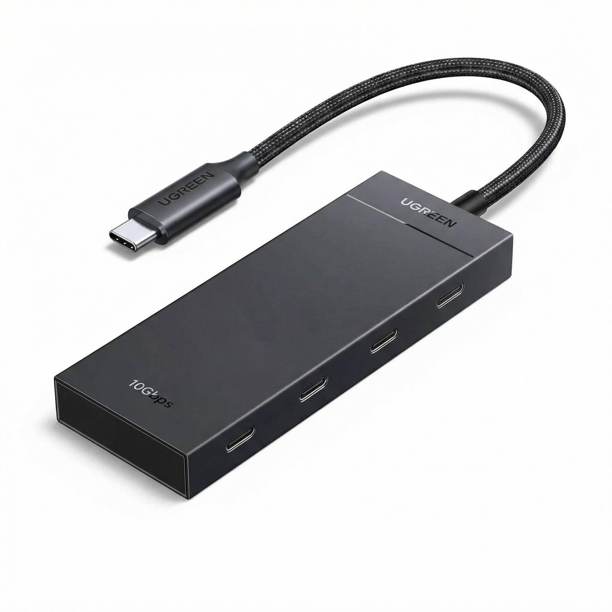 USB-хаб 5в1 UGREEN CM806 10 Гбит/с/PD 100Вт/30 см Черный (55334)