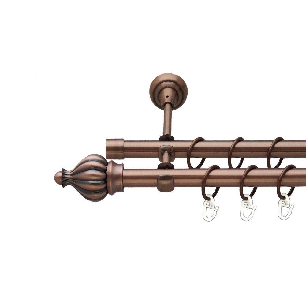 Карниз Orvit Таджа дворядний гладкий 19/19 мм 300 см Антична мідь (00-00012131)