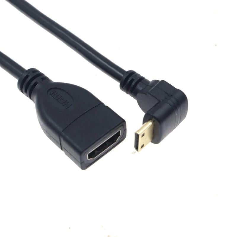 Кабель угловой Mini HDMI - HDMI M/F Down 16 см (48689e) - фото 2