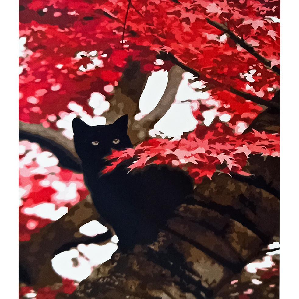 Картина за номерами Strateg Преміум Котик на дереві 30x40 см (SS-6558)