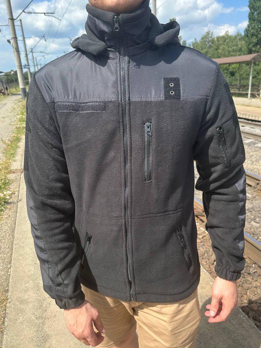 Кофта флисовая с капюшоном р. 58 Черный (0121-58)