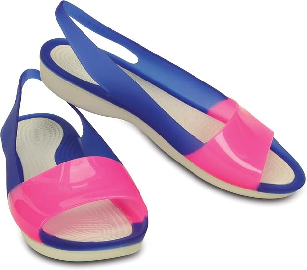 Босоніжки жіночі Crocs ColorBlock Flat р. 34/35 Синій (24076)