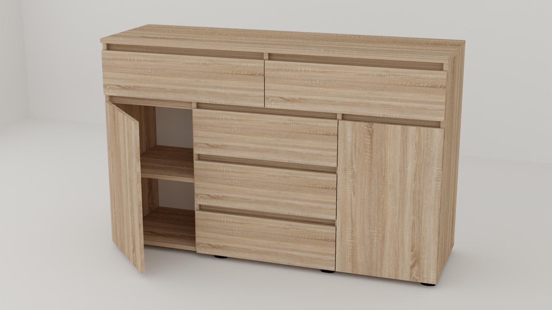 Комод Алекса СН-232/50 140х50х90 см Дуб сонома