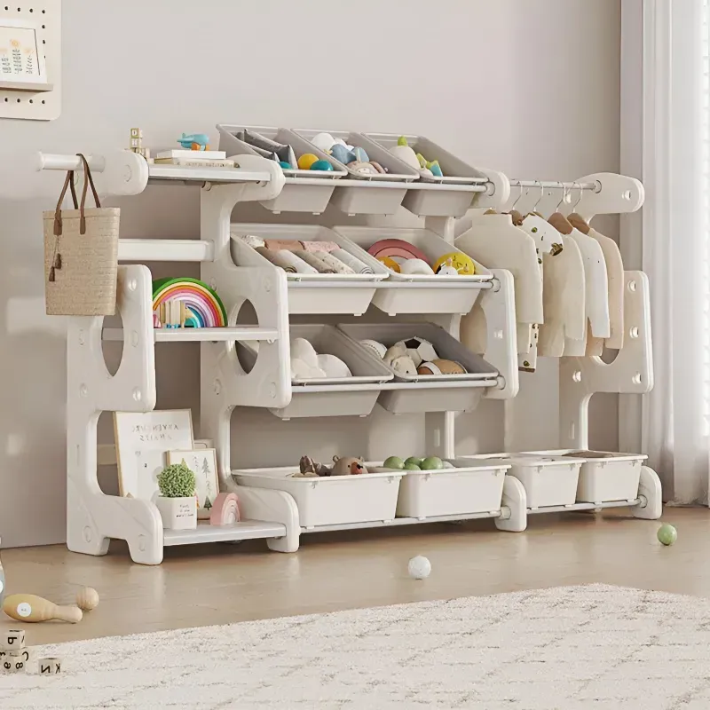 Стеллаж в детский Lumpurini Ludovica с полочками/контейнерами/вешалкой (YYSC2282-3)