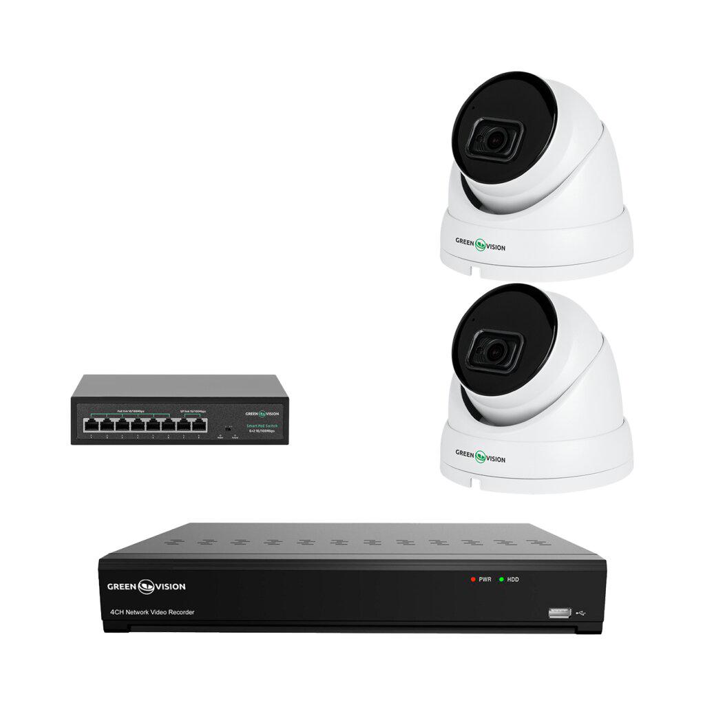 Комплект видеонаблюдения GreenVision GV-IP-K-W79/02 5MP Ultra AI 2 камеры видеорегистратор коммутатор (26711523) Комплект видеонаблюдения GreenVision GV-IP-K-W79/02 5MP Ultra AI 2 камеры видеорегистратор коммутатор (26711523)