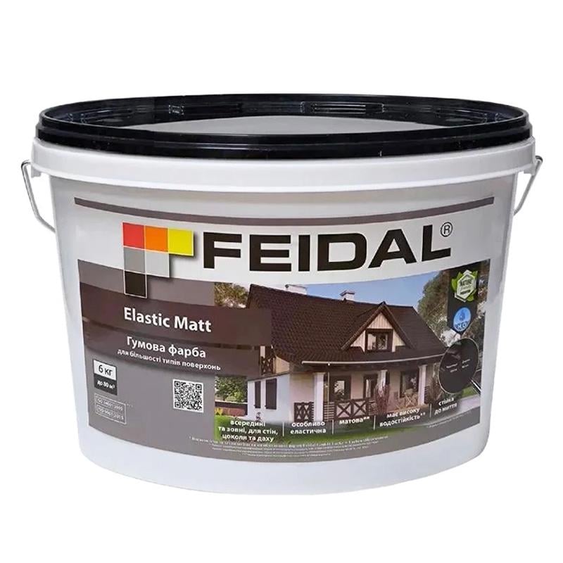 Краска резиновая Feidal Elastic Matt 6 кг Бесцветный матовый - фото 1 Краска резиновая Feidal Elastic Matt 6 кг Бесцветный матовый - фото 1