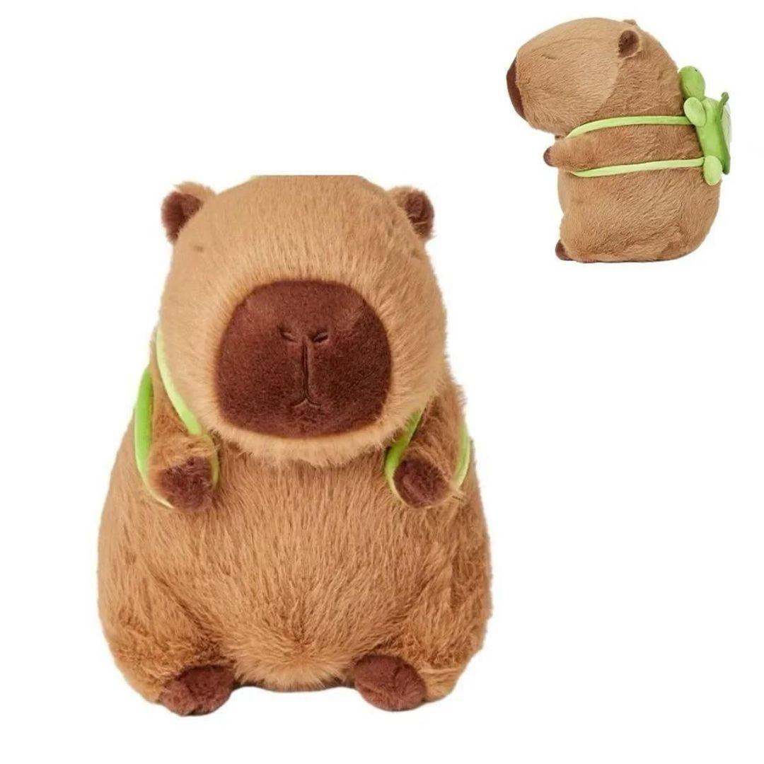 Мягкая игрушка Капибара с рюкзаком Ракушкой 35см Коричневый (24984678) - фото 2 Мягкая игрушка Капибара с рюкзаком Ракушкой 35см Коричневый (24984678) - фото 2