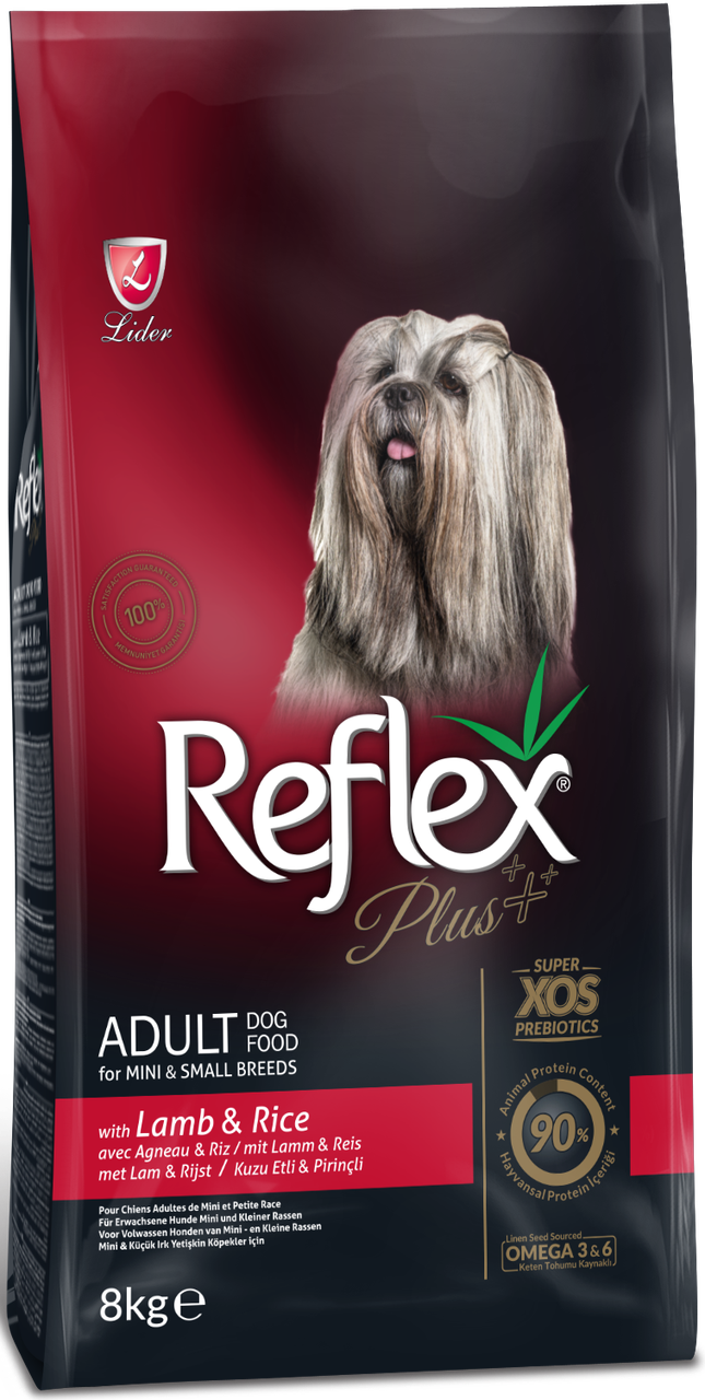 Корм для собак малих порід сухий Reflex Plus з ягням та рисом 8 кг (RFX-120)