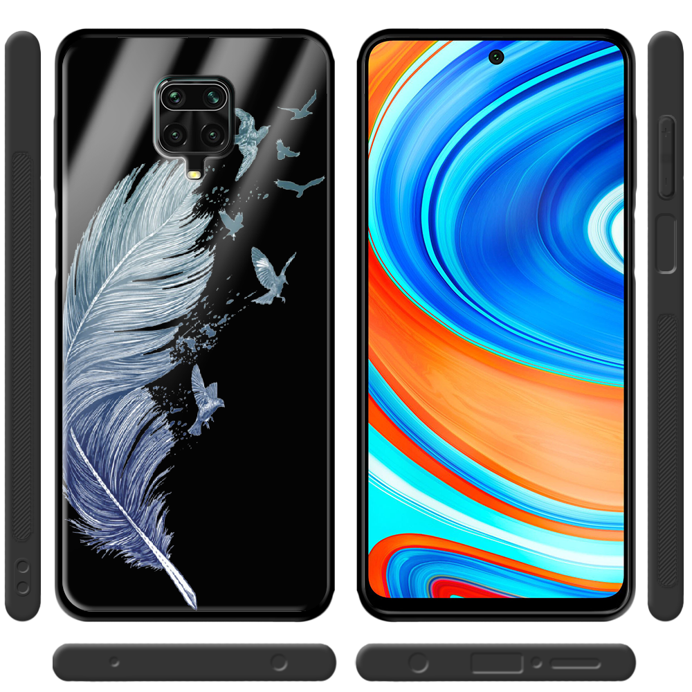 Чохол Boxface Xiaomi Redmi Note 9S Feather Чорний силікон зі склом (39475-cc38-40098) - фото 2