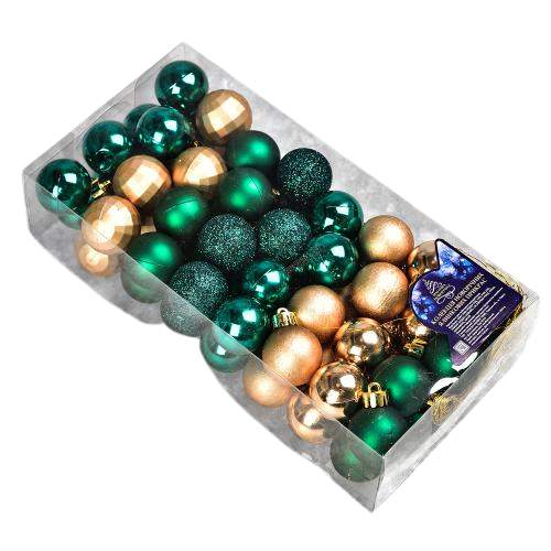 Кульки новорічні ялинкові Stenson 9577 пластикові 3 см 64 шт. (13103121)
