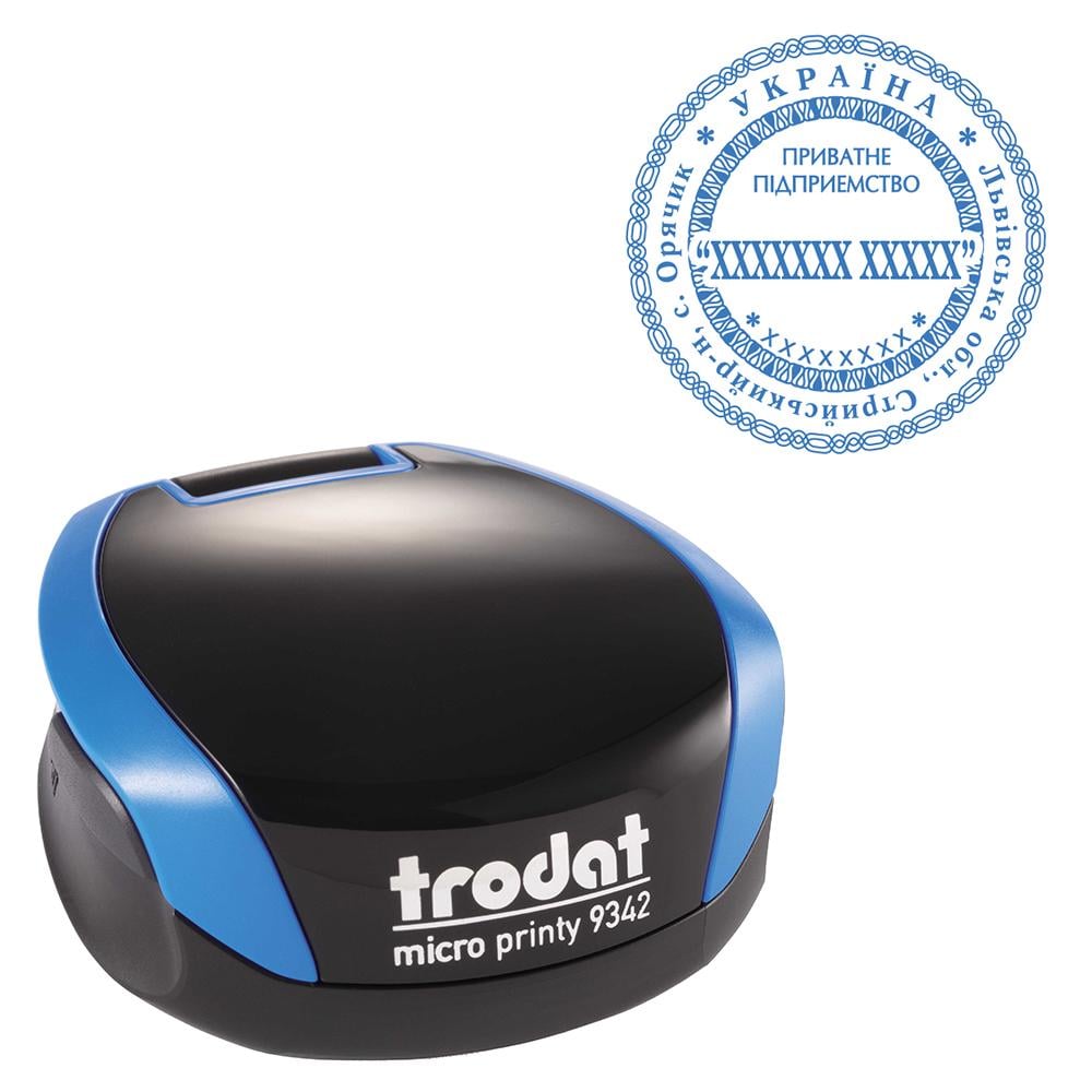 Печать организации основная TRODAT 9342 с карманной оснасткой Синий (ПП10/9342/B) Печать организации основная TRODAT 9342 с карманной оснасткой Синий (ПП10/9342/B)