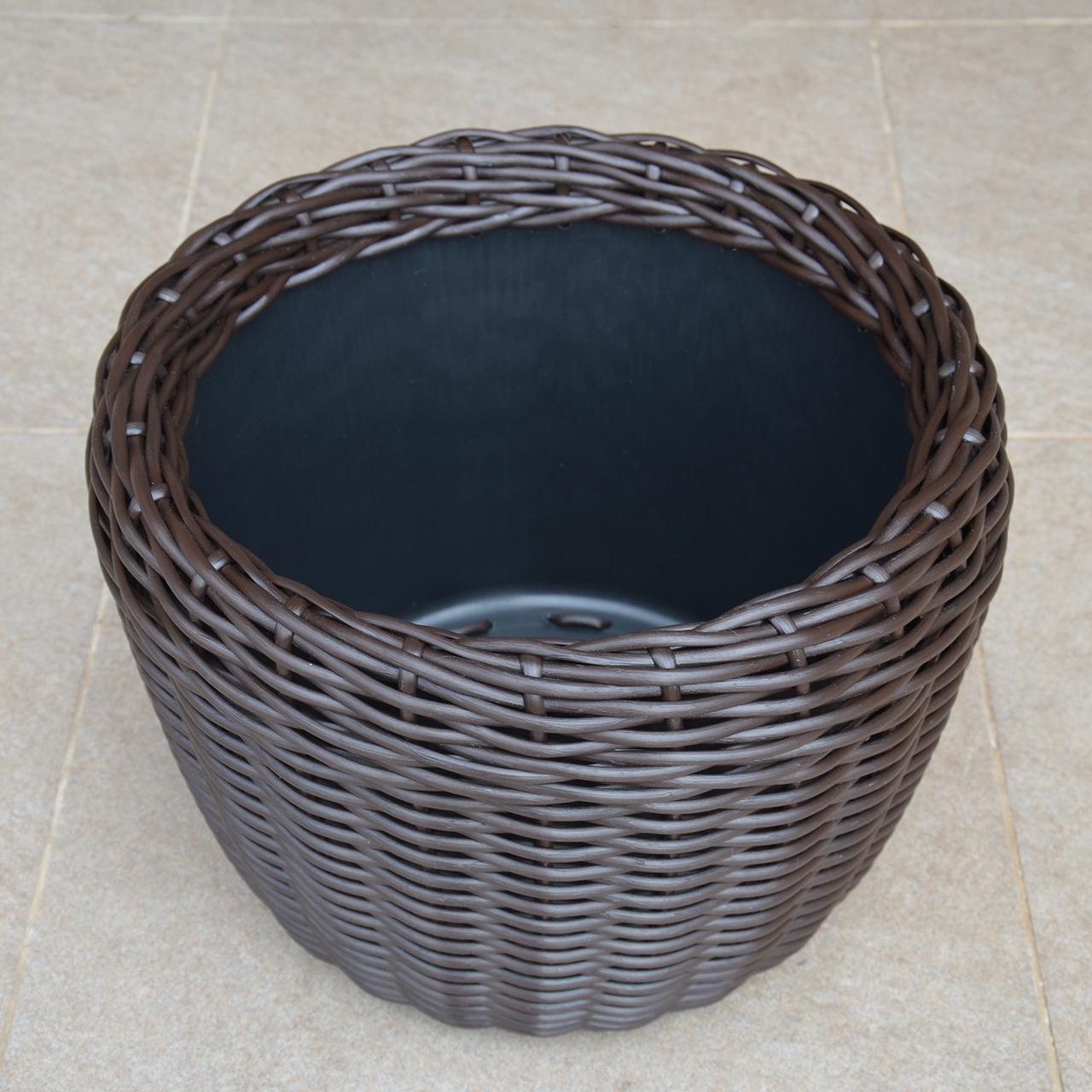 Кашпо для рослин з штучного ротангу 16 л Венге (11717417) - фото 4