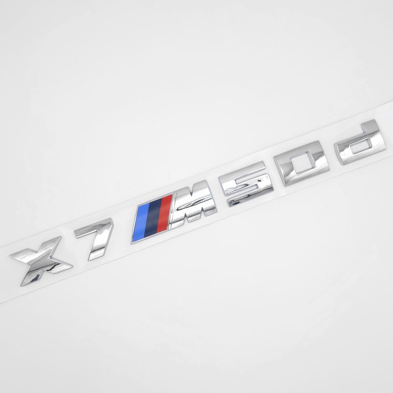 Емблема напис X7 M 50d BMW 30,5х2,7 см ABS Хром глянцевий (3038266485)