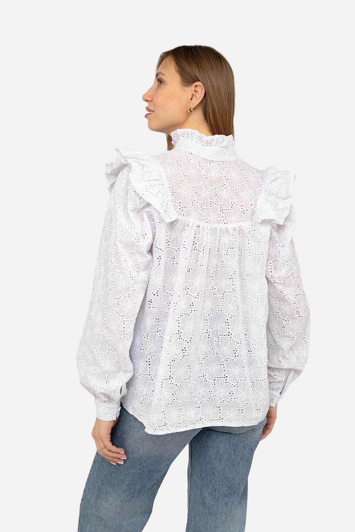 Блуза женская ЦБ-00271928 р. 42 Белый (SKT001049927) - фото 2 Блуза женская ЦБ-00271928 р. 42 Белый (SKT001049927) - фото 2