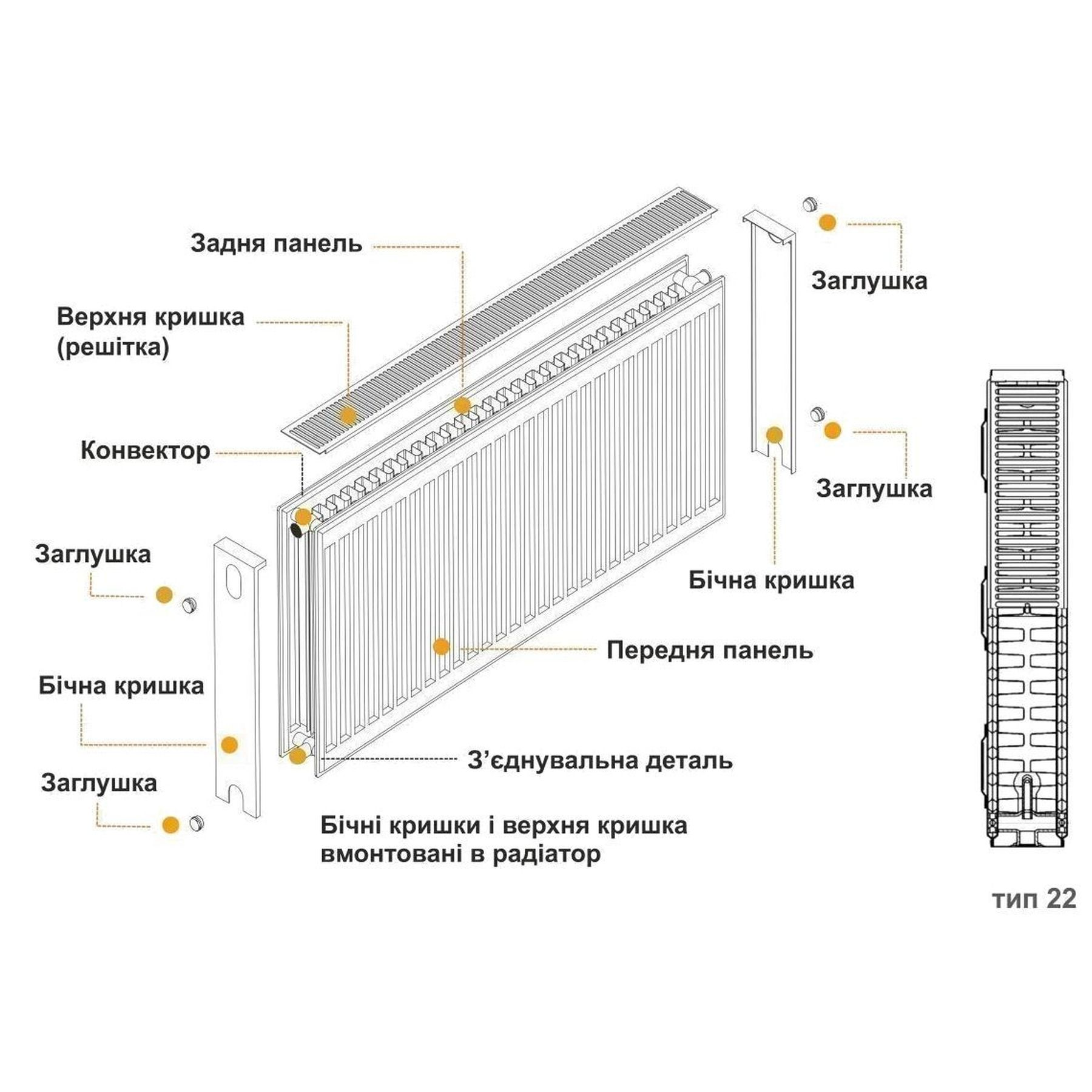 Радиатор стальной панельный KALDE 22 низ/справа 500x400 мм без OUTER (000010775) - фото 9