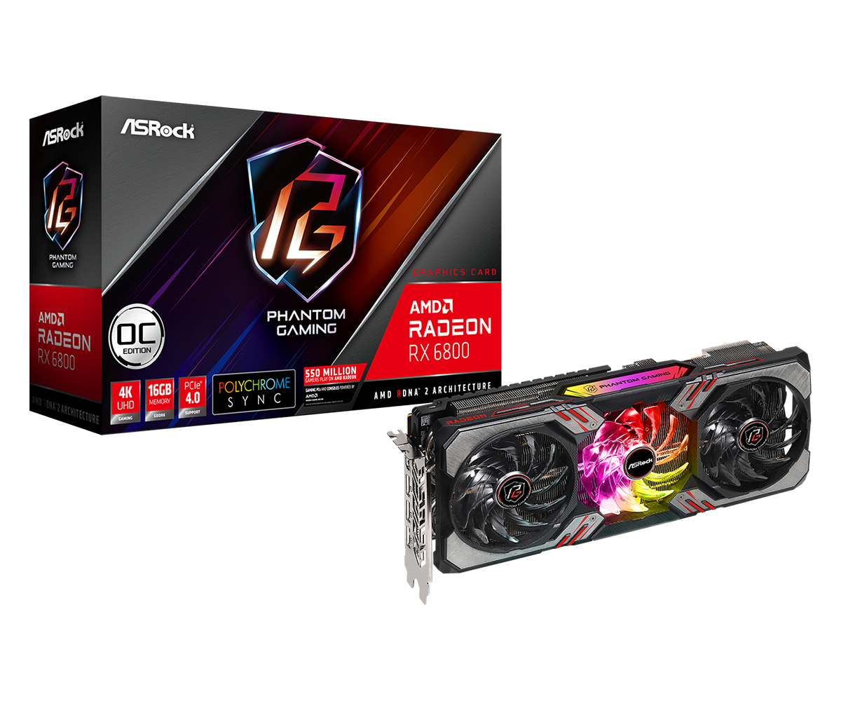 Відеокарта ASRock Radeon RX 6800 Phantom Gaming D 16G OC (1309)