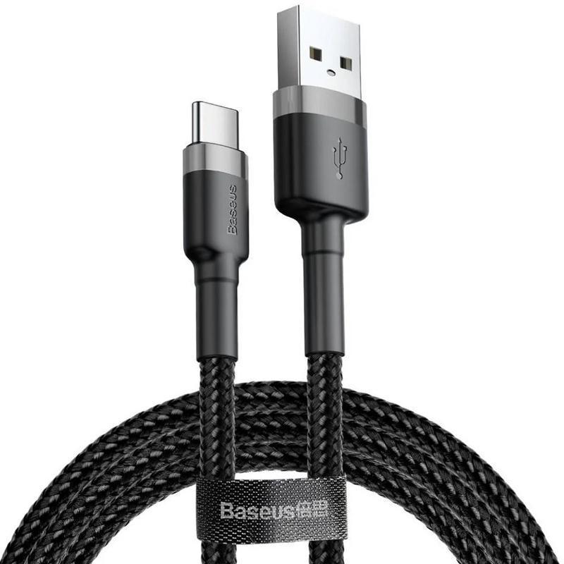 Кабель Baseus CATKLF-UG1 Cafule Cable USB to Type-C 2A 3 м Black/Grey