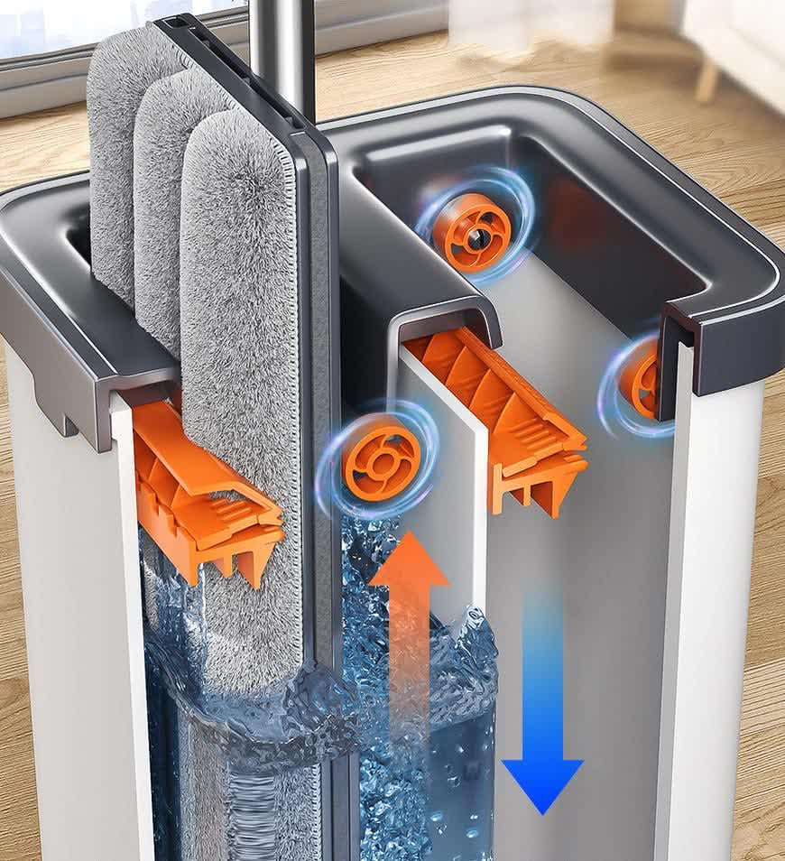 Набір швабра та відро з віджимом Joybos Z87 (23695015) - фото 3