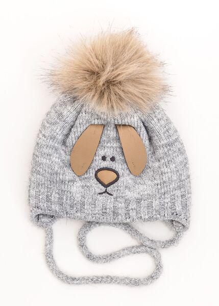 Шапка детская для мальчиков Бруно D853 хлопок 38-42 см Светло-серый