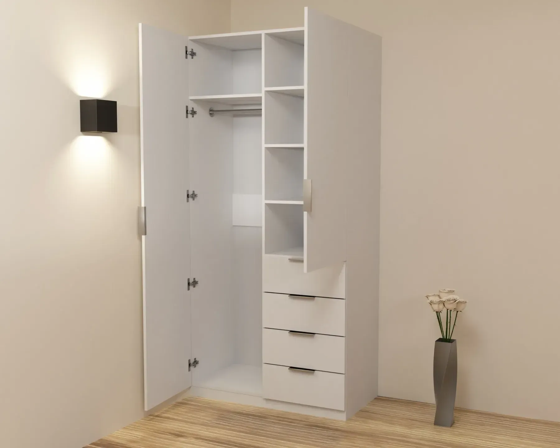 Шафа Kontinent Kristal 1 100х52х210 см Білий (59840406)