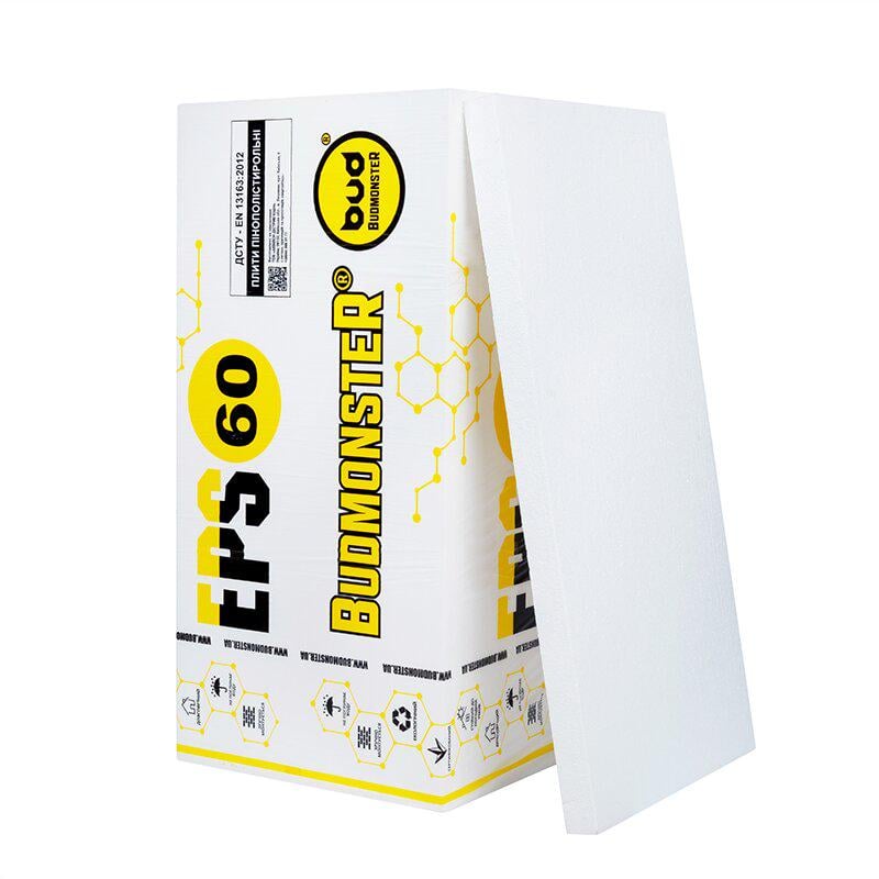 Пенопласт Budmonster EPS 60 1000х500х30 мм 13 кг/м3 (83089)