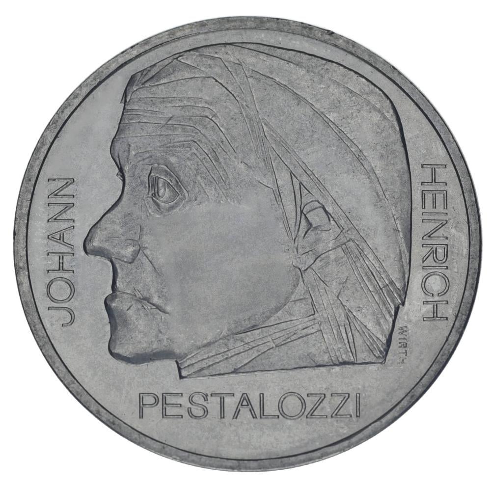 Коллекционная монета Швейцария 5 франков 1977 AU-UNC Й. Песталоцци (М21397)