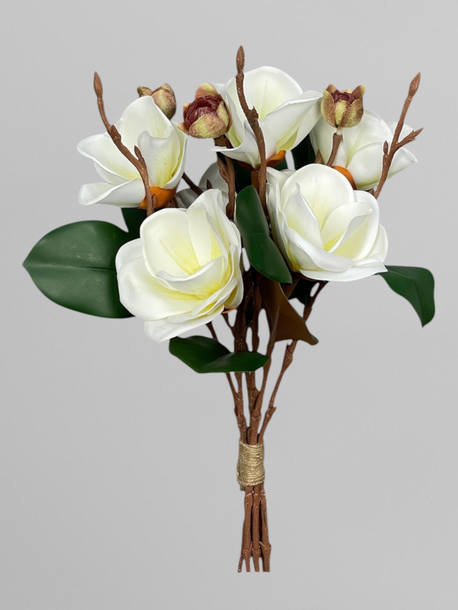 Искусственный букет цветов магнолия 45 см Белый (К13045)