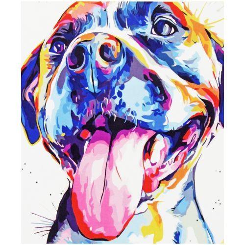 Картина за номерами Райдужний бульдог 40х50 см Картина за номерами Райдужний бульдог 40х50 см