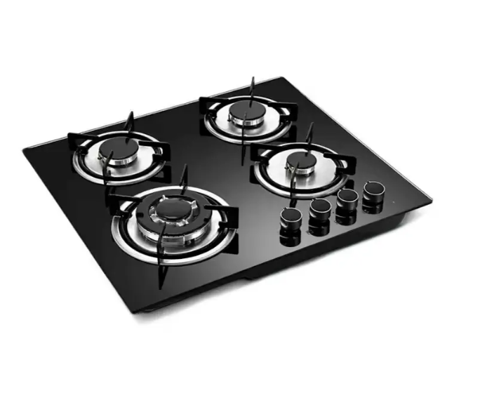 Варочная поверхность газовая врезная на 4 конфорки закаленное стекло (JanS)