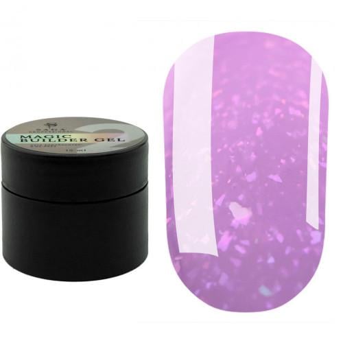 Гель для наращивания Saga Builder Magic Gel с разноцветной талью №02 15 мл Лиловый