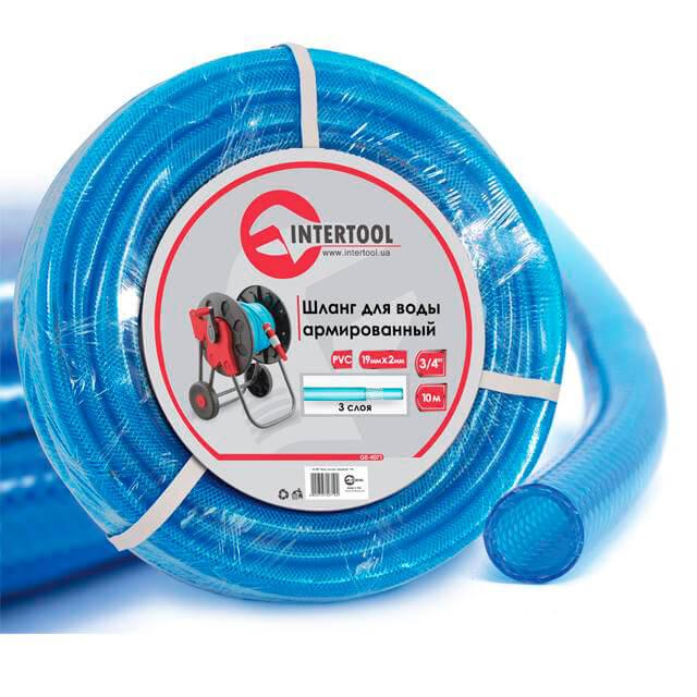 Шланг для воды трехслойный Intertool GE-4071 армированный PVC 19x2 мм 10 м (122605)