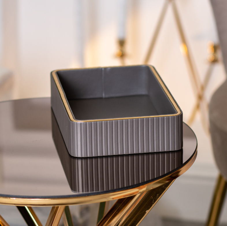 Салфетница из эко-кожи для дома и ресторана Серый - фото 6