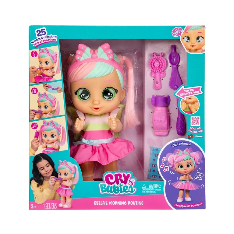Лялька Cry Babies Bella's Morning Routine Interactive Baby Doll with 20+ Sounds Girls & Kids Age 18M and Up (2498282358)