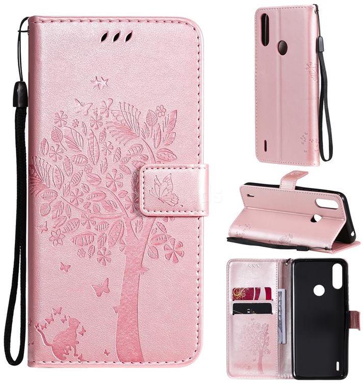 Чохол для Motorola E7i Power (чохол кіт та дерево) Rose Gold (23766-27) Чохол для Motorola E7i Power (чохол кіт та дерево) Rose Gold (23766-27)