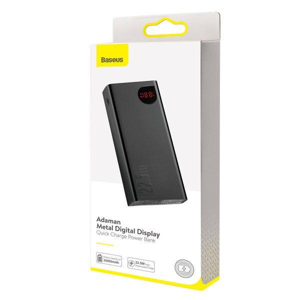 Павербанк Baseus Adaman 20000mAh 22.5W з технологією QC3.0+PD3.0 Чорний - фото 6