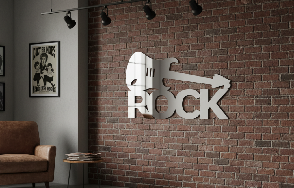 Зеркальный декор настенный DFA Rock для бара или креативного пространства Серебряный (YA00047-S)